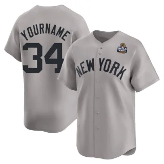 Youth Limited Gray Mel Stottlemyre New York Yankees Away 2024 World Series Jersey