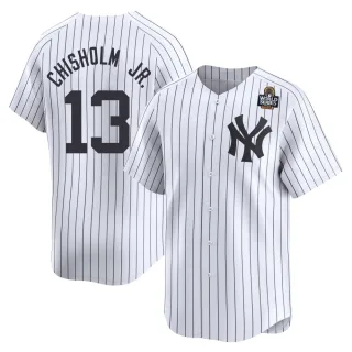 Youth Limited White Jazz Chisholm Jr. New York Yankees Yankee Home 2024 World Series Jersey