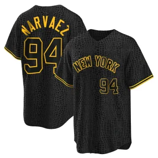 Youth Replica Black Carlos Narvaez New York Yankees Snake Skin City Jersey