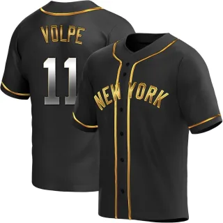 Youth Replica Black Golden Anthony Volpe New York Yankees Alternate Jersey