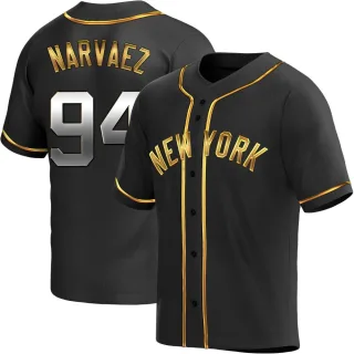 Youth Replica Black Golden Carlos Narvaez New York Yankees Alternate Jersey