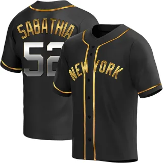 Youth Replica Black Golden CC Sabathia New York Yankees Alternate Jersey