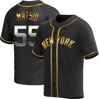 Youth Replica Black Golden Hideki Matsui New York Yankees Alternate Jersey