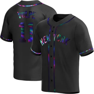 Youth Replica Black Holographic Anthony Volpe New York Yankees Alternate Jersey