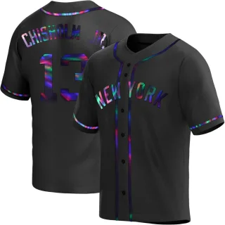 Youth Replica Black Holographic Jazz Chisholm Jr. New York Yankees Alternate Jersey