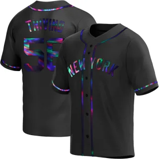 Youth Replica Black Holographic Lou Trivino New York Yankees Alternate Jersey