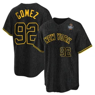 Youth Replica Black Yoendrys Gomez New York Yankees Snake Skin City 2024 World Series Jersey