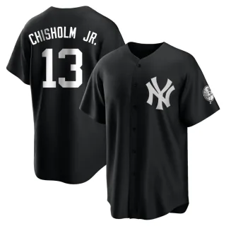 Youth Replica Black/White Jazz Chisholm Jr. New York Yankees Jersey