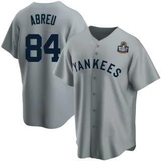 Youth Replica Gray Albert Abreu New York Yankees Road Cooperstown Collection 2024 World Series Jersey