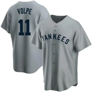 Youth Replica Gray Anthony Volpe New York Yankees Road Cooperstown Collection Jersey