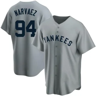 Youth Replica Gray Carlos Narvaez New York Yankees Road Cooperstown Collection Jersey