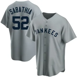 Youth Replica Gray CC Sabathia New York Yankees Road Cooperstown Collection Jersey