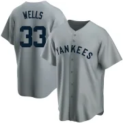 Youth Replica Gray David Wells New York Yankees Road Cooperstown Collection Jersey