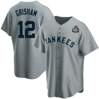 Youth Replica Gray Trent Grisham New York Yankees Road Cooperstown Collection 2024 World Series Jersey