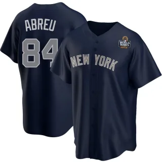 Youth Replica Navy Albert Abreu New York Yankees Alternate 2024 World Series Jersey