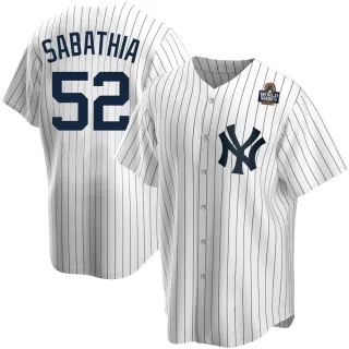 Youth Replica White CC Sabathia New York Yankees Home 2024 World Series Jersey