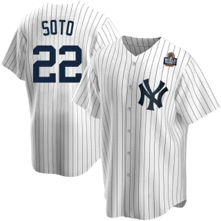 Youth Replica White Juan Soto New York Yankees Home 2024 World Series Jersey